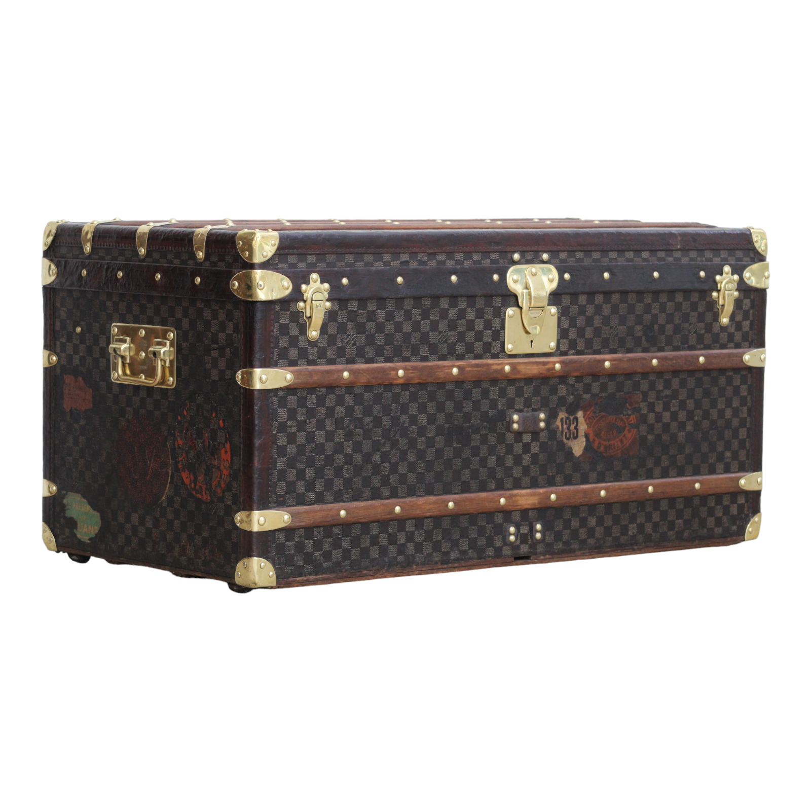 1880s Antique Louis Vuitton Trunk Damier Courier Steamer – ILWT