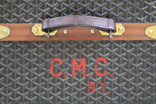 Load image into Gallery viewer, 1920s Goyard Library Trunk in Iconic Chevron Canvas - ILWT - In Luxury We Trust
