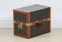 Load image into Gallery viewer, 1920s Goyard Library Trunk in Iconic Chevron Canvas - ILWT - In Luxury We Trust
