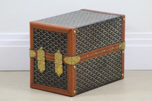 Load image into Gallery viewer, 1920s Goyard Library Trunk in Iconic Chevron Canvas - ILWT - In Luxury We Trust
