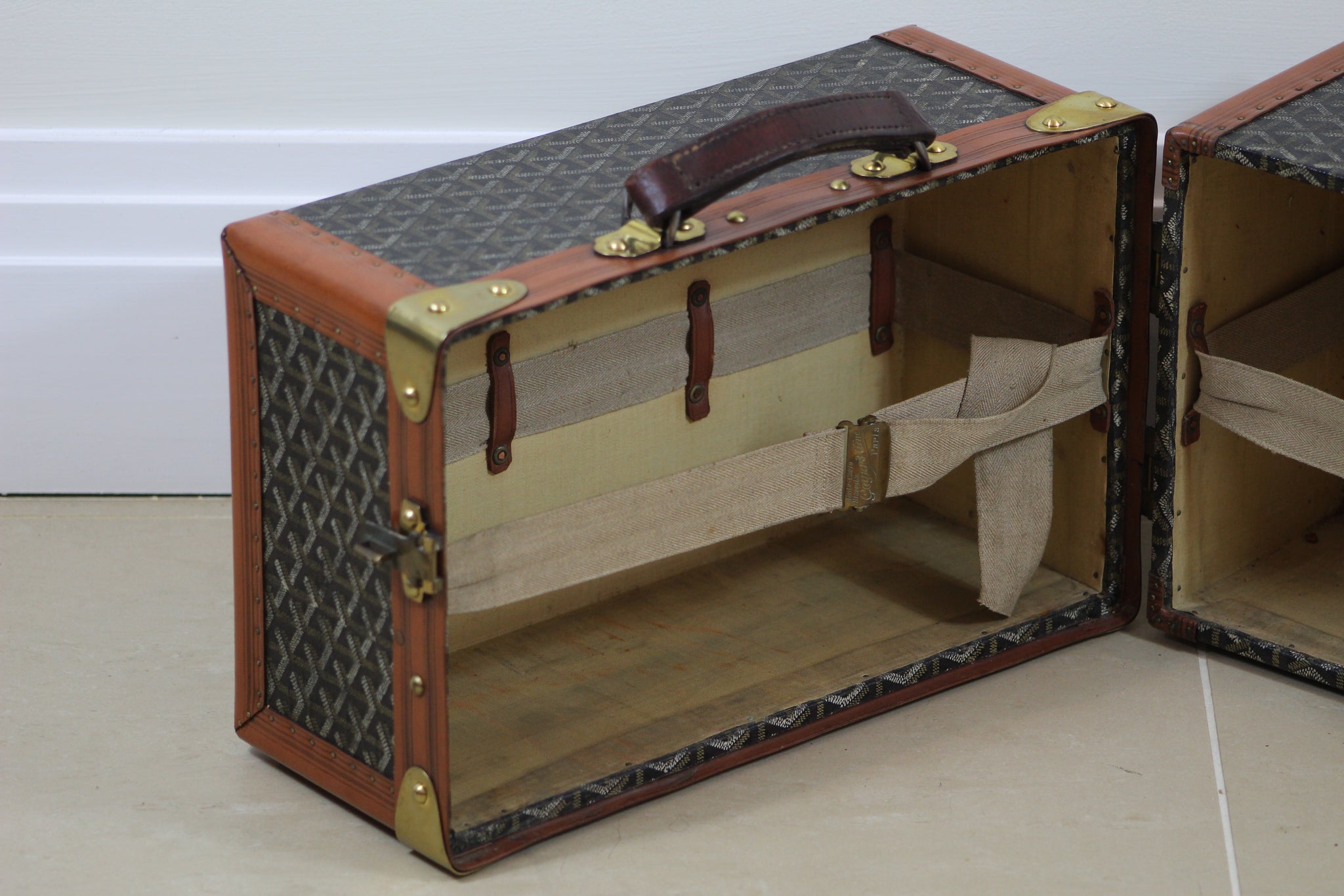 1920s Goyard Library Trunk in Iconic Chevron Canvas – ILWT - In Luxury We  Trust