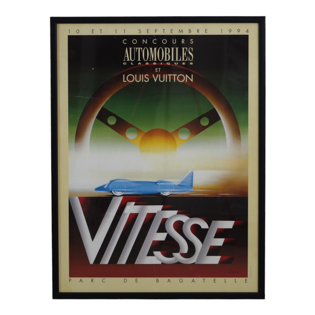 Louis Vuitton Concours Automobiles Classiques ''Vitesse'' Framed Poster by Razzia 1994 - ILWT - In Luxury We Trust