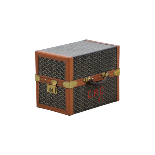 1920s Goyard Library Trunk in Iconic Chevron Canvas - ILWT - In Luxury We Trust