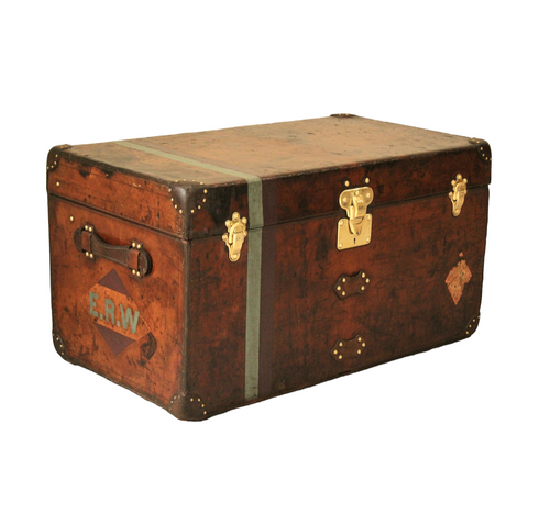 1900s Louis Vuitton Cowhide Leather Courier Trunk - ILWT - In Luxury We Trust